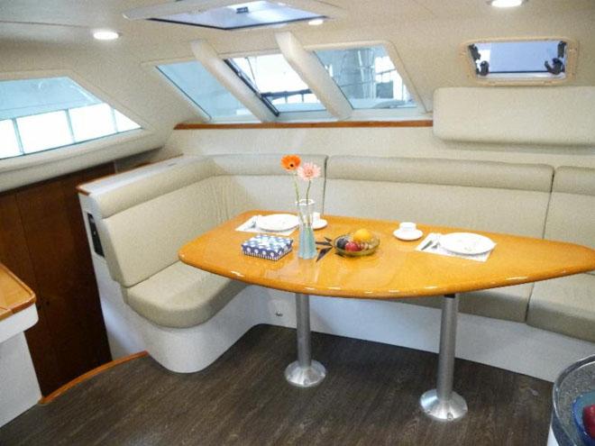 Large L-Shaped Salon Seating © Balance Catamarans